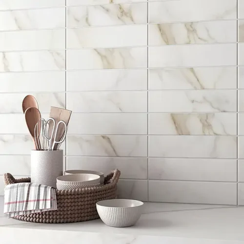 Calacatta White Matte Ceramic Tiles
