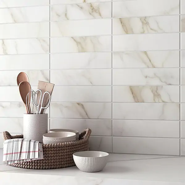 Calacatta White Matte Ceramic Tiles