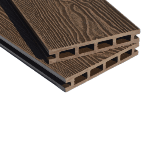 Dark Brown Deep Woodgrain Composite Decking