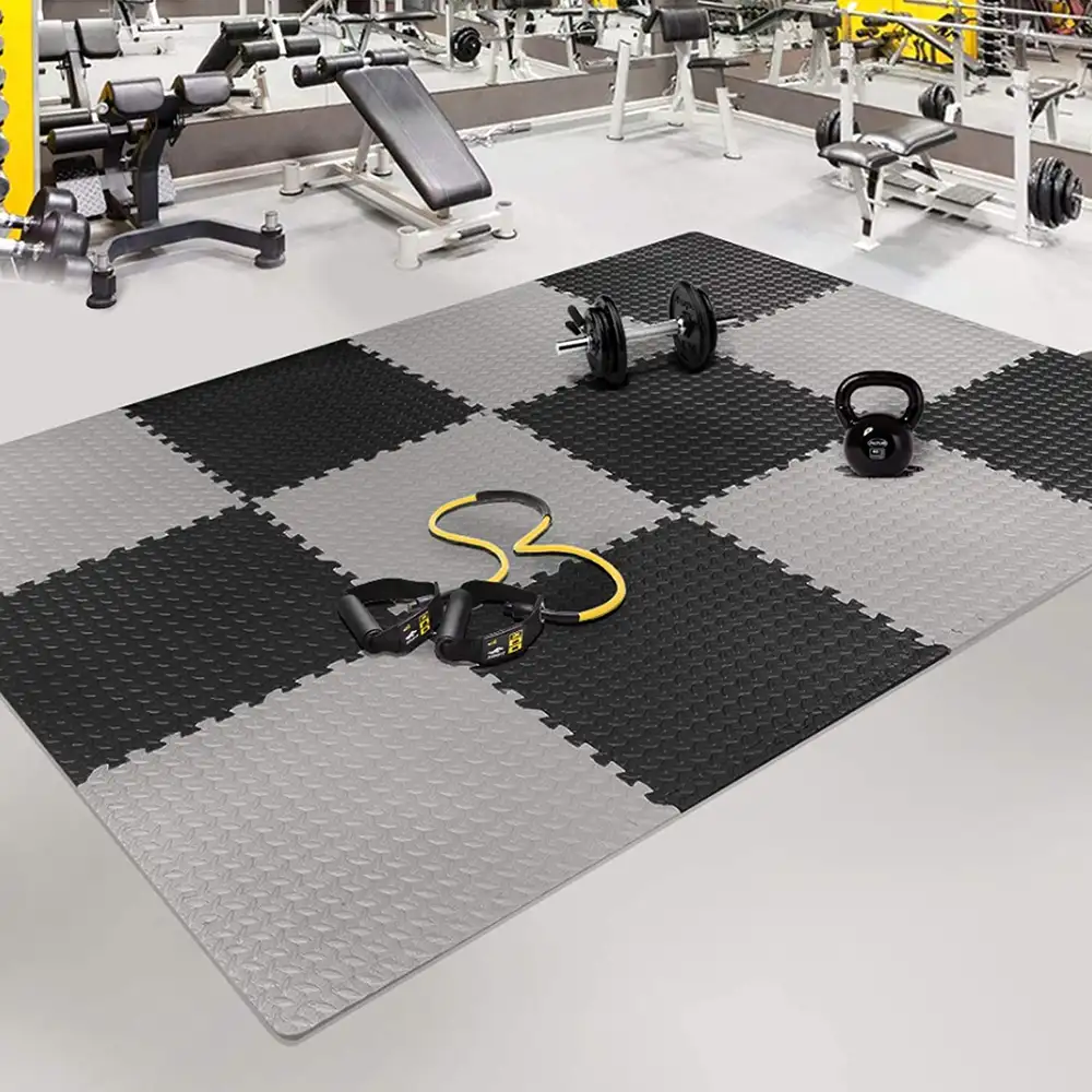 Gym Flooring - Slider 2 ( Black and Gray Gym Floor Mat)